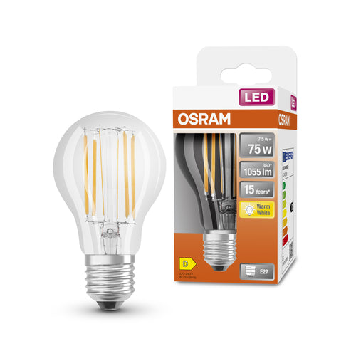 OSRAM LED Retrofit Classic A LED Lampe (ex 75W) 7,5W / 2700K Warmweiß E27-Leuchtmittel-LEDVANCE Shop
