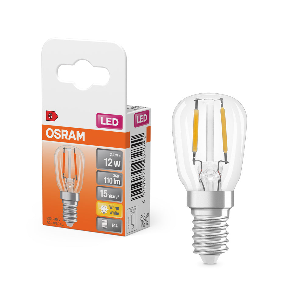 OSRAM LED Lampe LED SPECIAL T26 2.2W 827 Clear E14, 110 lm, 2700 K, Warmweiß