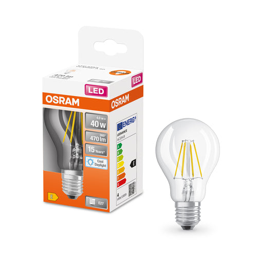 OSRAM LED Retrofit Classic A Lampe klar (ex 40W) 4,5W / 6500K Kaltweiß E27-Leuchtmittel-LEDVANCE Shop