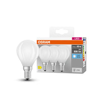 OSRAM LED BASE RETRO MATT CLP LED-Lampen, klassische Miniballform 5,5W E14 840, 3er Pack , Kaltweiß-Leuchtmittel-LEDVANCE Shop