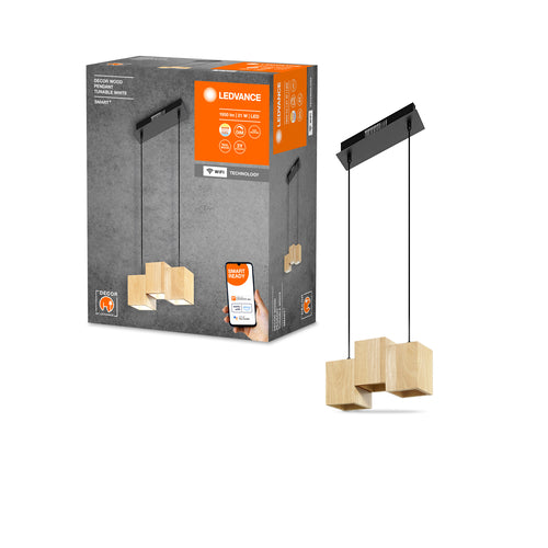 LEDVANCE SMART+ WiFi-Pendelleuchte DECOR, 21W, 1950lm, Holz-Deckenleuchten-LEDVANCE Shop