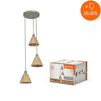 LEDVANCE DECOR Pendelleuchte Decor Raffia Plate grün, 3xE27, inkl. Leuchtmittel-LEDVANCE Shop