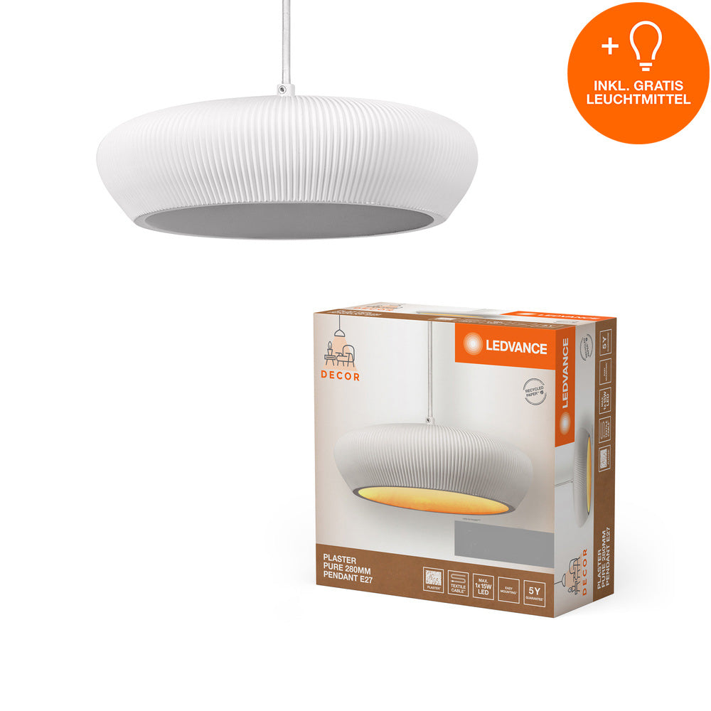 LEDVANCE DECOR Plaster Gips-Leuchte Pendelleuchte, E27, 283 mm, inkl. Leuchtmittel-LEDVANCE Shop