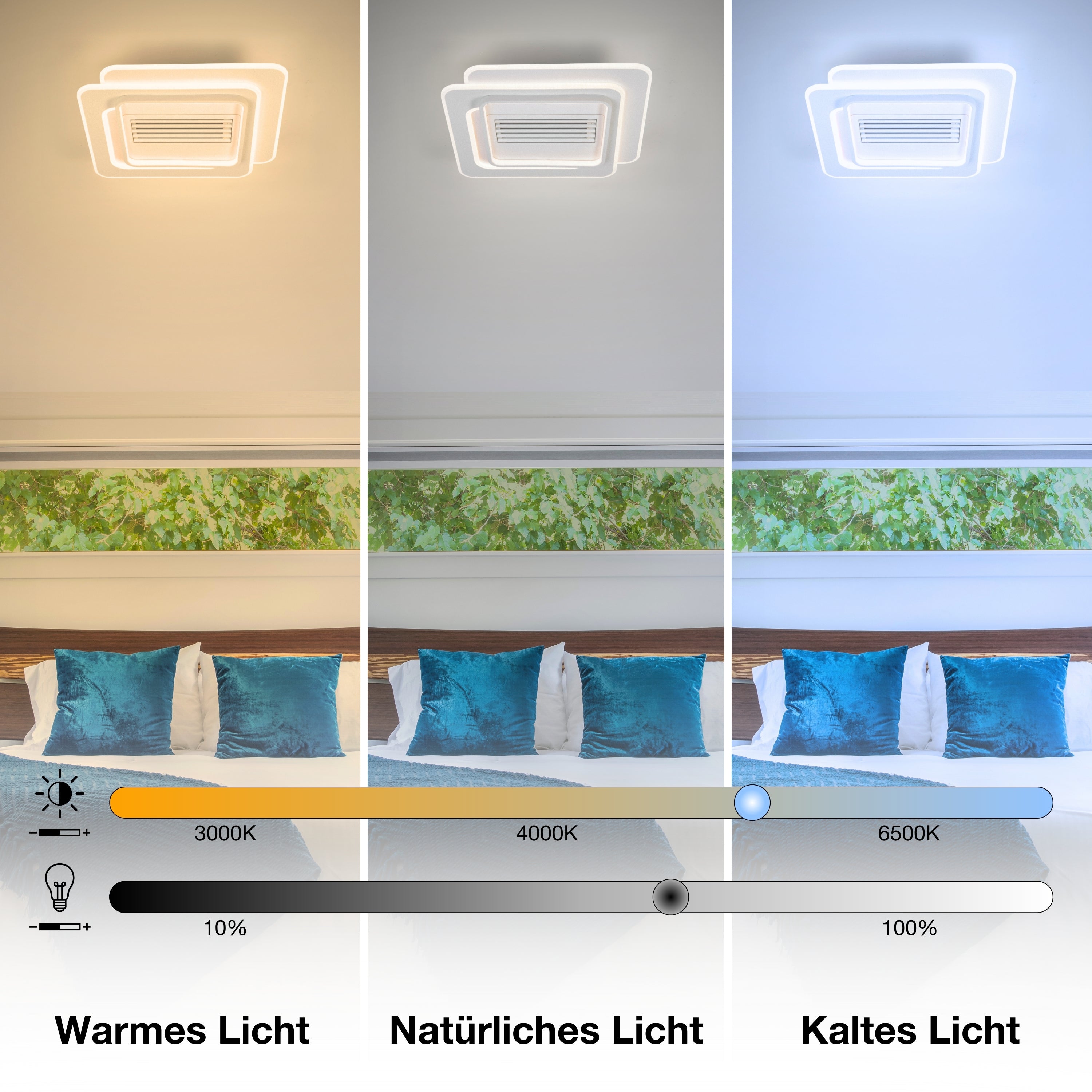 OSRAM LED Deckenventilator Square 55W CCT Weiß 3000K-6500K