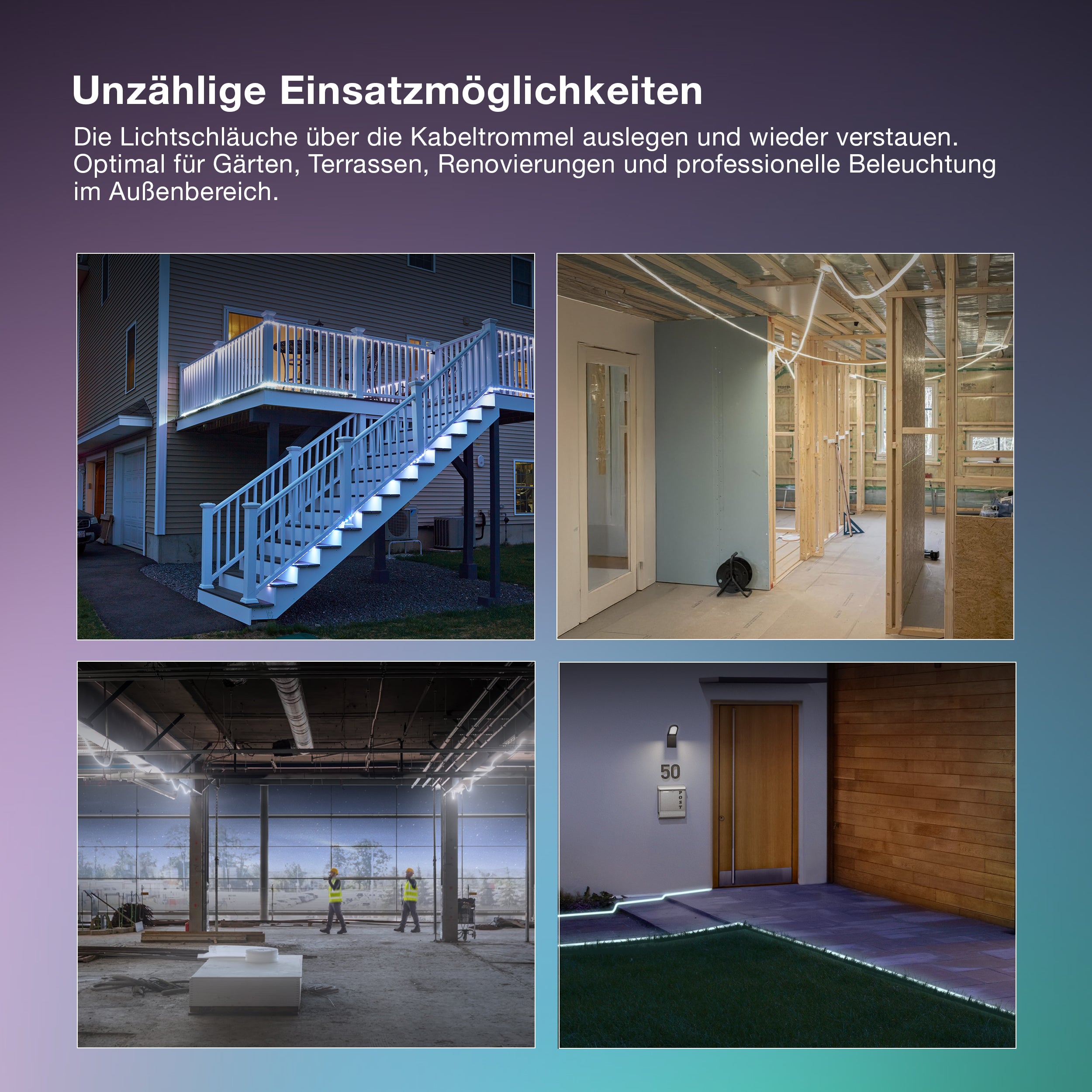 OSRAM Outdoor Flex LED Streifen 15M IP65, kaltweiß, bis 50 m erweiterbar, inkl. Kabeltrommel, Montagezubehör, Anschlusskabel