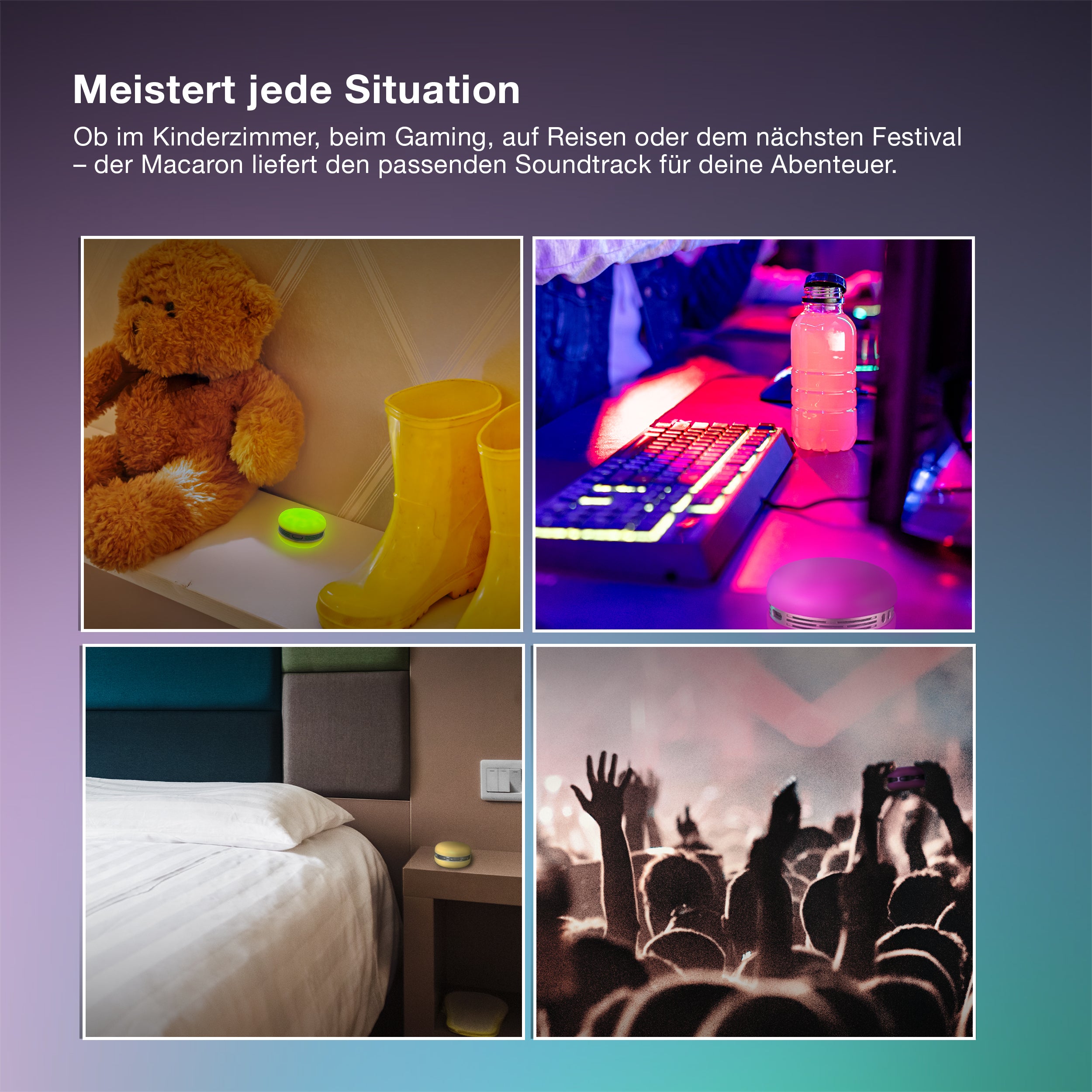 OSRAM Bluetooth SMART+ Macaron Lautsprecher mit Bewegungssteuerung, LED-Licht RGB,  Pink