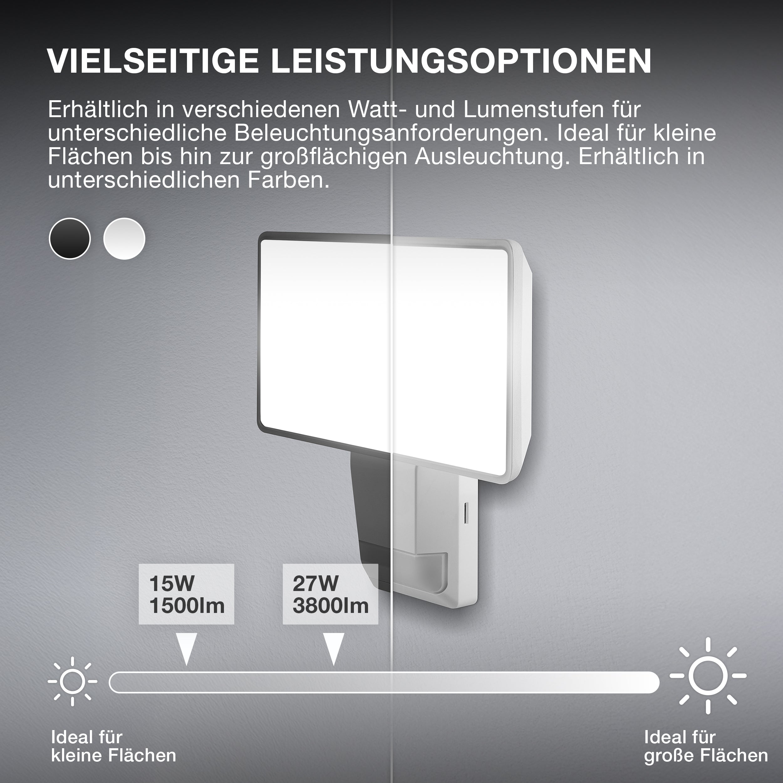 OSRAM ENDURA PRO Hocheffizienter Außenwand-Sensorstrahler mit weitem Ausstrahlungswinkel in innovativem optischen Design, 15W, Dunkelgrau, IP55-Schutz, für Parkplatz und Parks