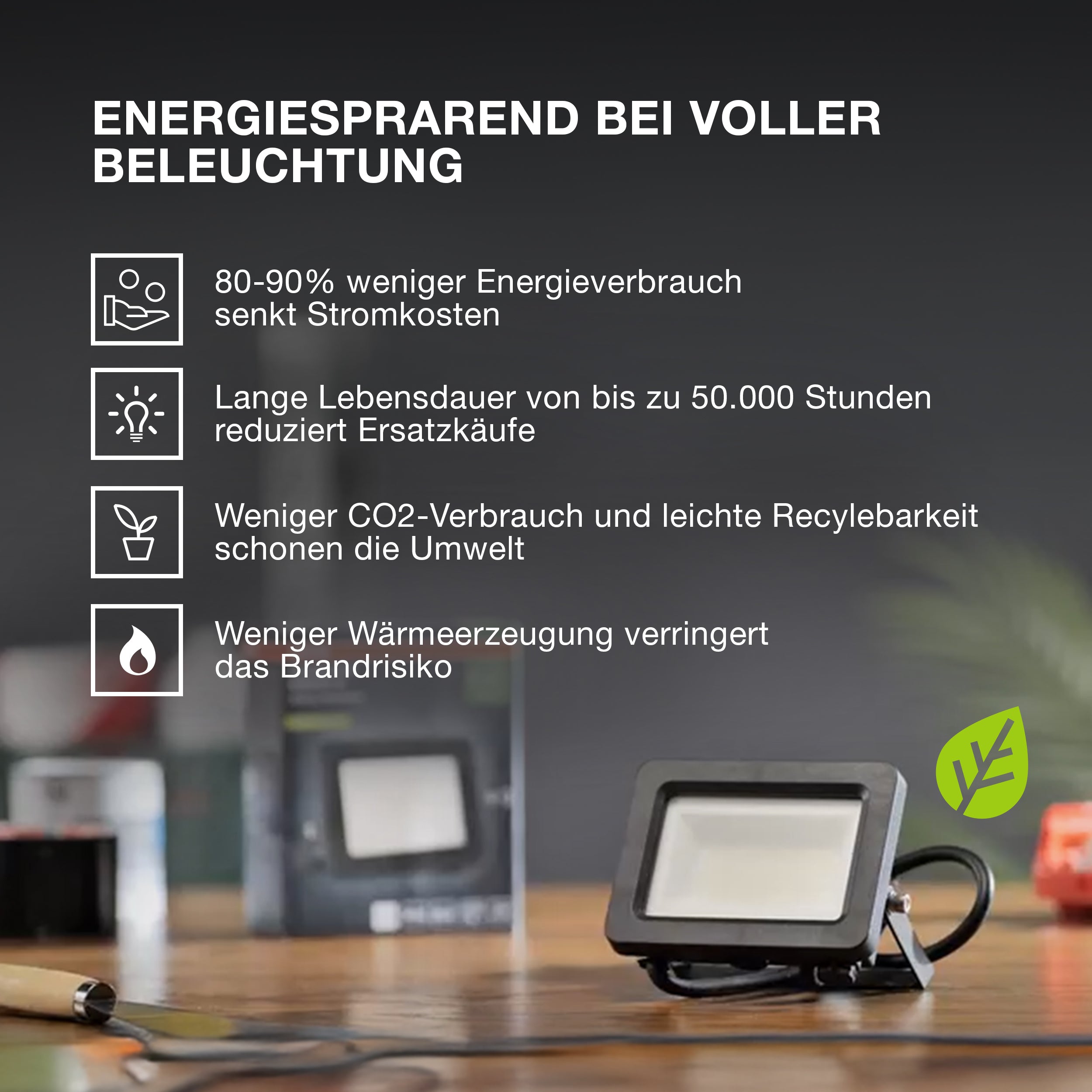 OSRAM FLOODLIGHTS ENERGY EFFICIENCY Strahler, 10W, 4000K Dunkelgrau