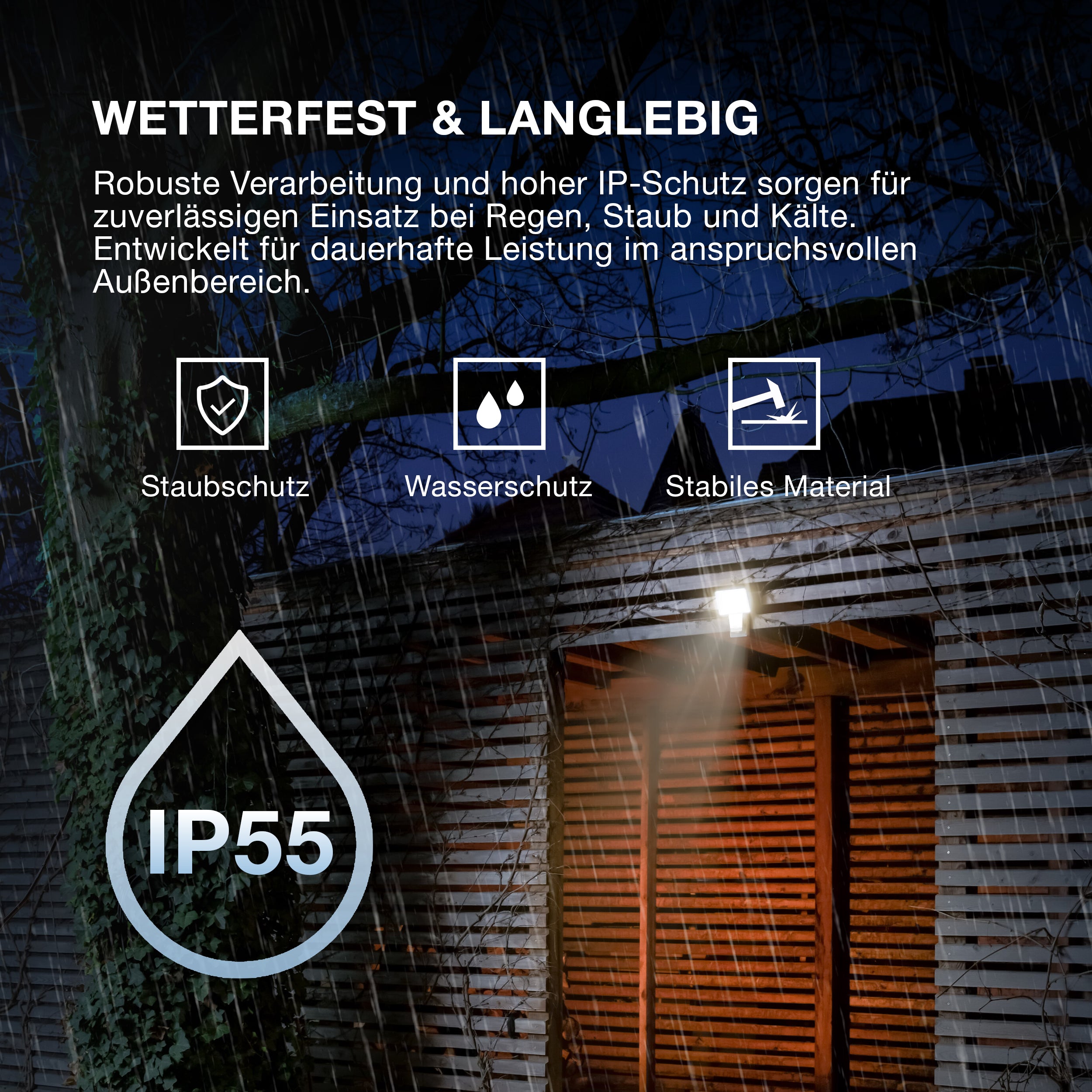 OSRAM ENDURA PRO Hocheffizienter Außenwand-Sensorstrahler mit weitem Ausstrahlungswinkel in innovativem optischen Design, 15W, Dunkelgrau, IP55-Schutz, für Parkplatz und Parks