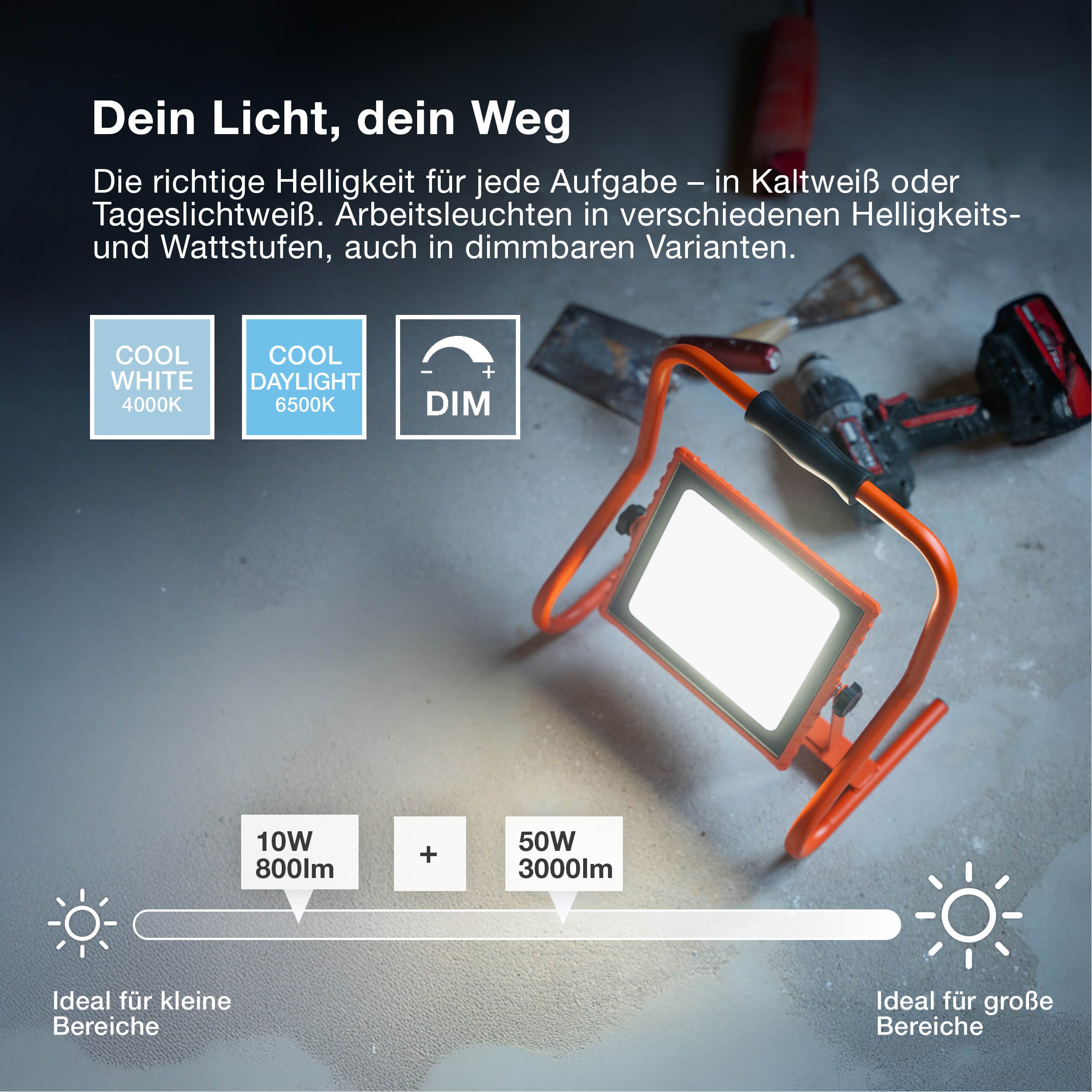 OSRAM WORKLIGHTS VALUE BATTERY, USB, Baustrahler 20W, 2000lm, 6500K