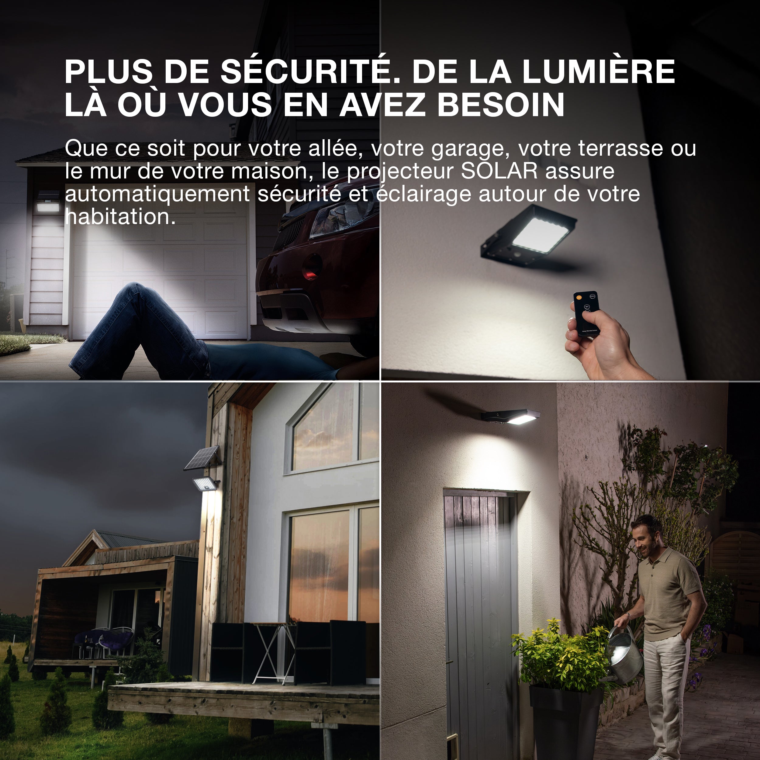 OSRAM LED-Solar-Außenleuchte Endura Outdoor schwarz mit Flutlicht und Solar-Panel, 5 m langes Kabel, mit Fernbedienung und PIR-Bewegungsmelder, 10 W, 1400 lm, 840, 4000 K Lichtfarbe, EEK A