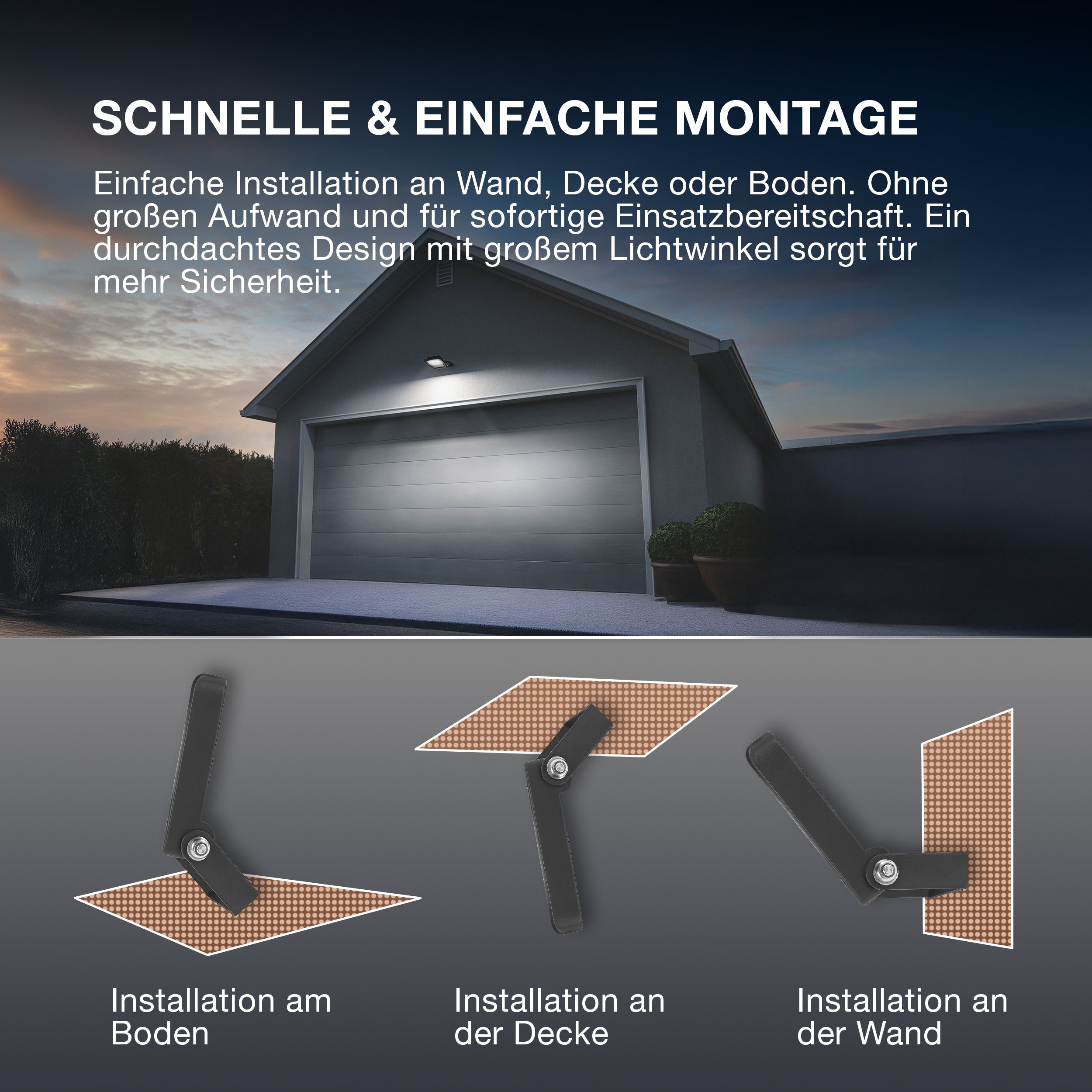 OSRAM ENDURA FLOOD PC 100W LED-Fluter, 4000K kaltweiß, 12000 Lumen, IP65 Flutlicht, recyceltes Aluminium, 120 lm/W Effizienz, Grau, 230V