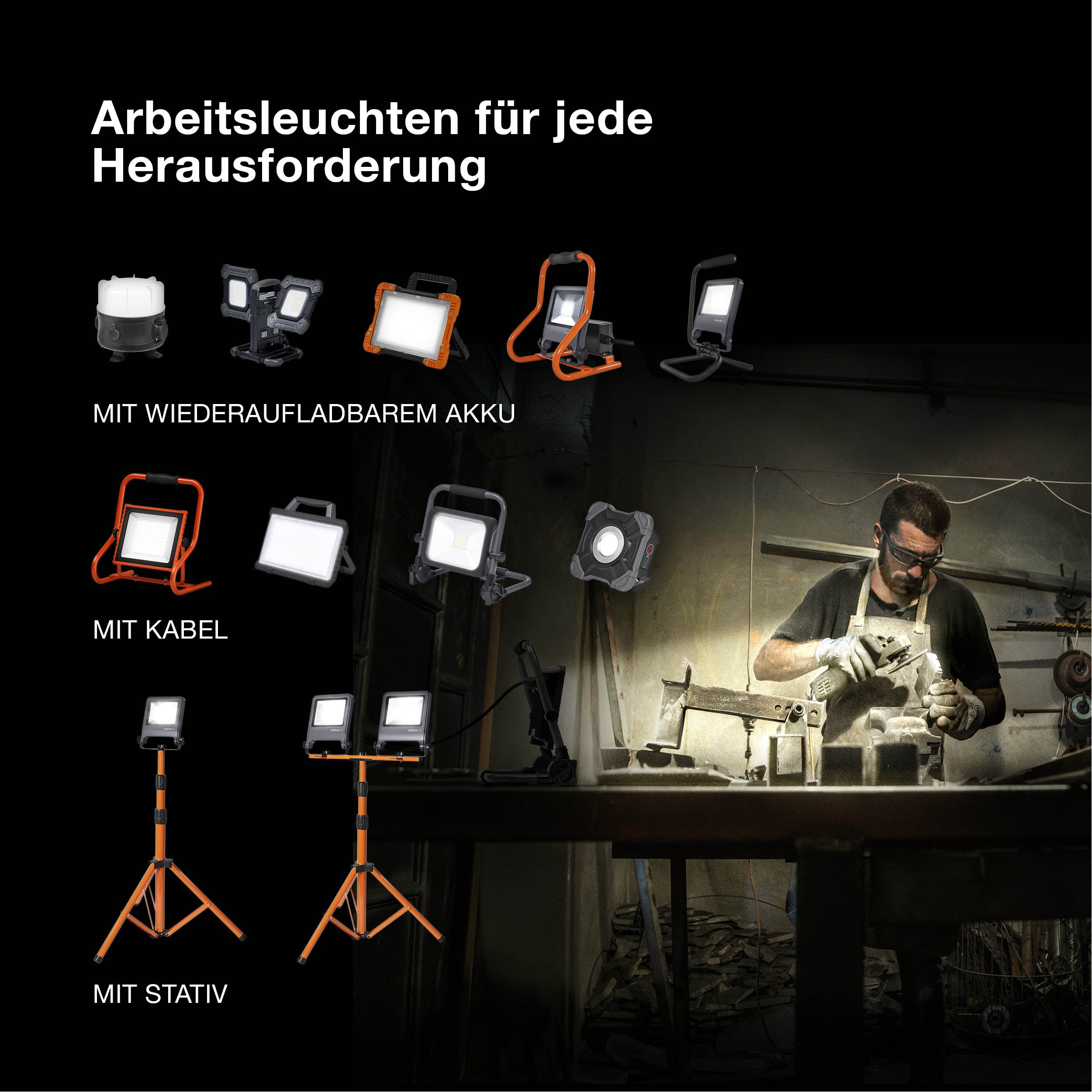 OSRAM Worklights LED Baustrahler S-STAND 20W / 4000K