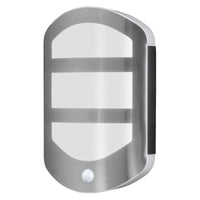 OSRAM ENDURA Style Plate Wall Wandleuchte in moderner Edelstahloptik mit Sensor und indirektem Licht, helle und funktionale LED-Außenleuchte,  IP44-Schutz, für Eingangsbeleuchtung und Fassaden