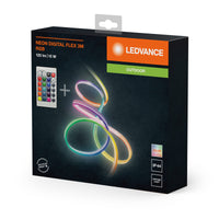 LEDVANCE Neon Digital Flex mehrfarbige Outdoor-LED-Strips 3M RGB + RC aus Silikon, IP44-Schutz, indirekte und direkte Beleuchtung für Garten und Balkon