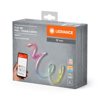 LEDVANCE SMART+ Wifi Flex dekorative LED-Strips 2M RGB + TW, Transparent aus Silikon, IP20-Schutz, für Wohnräume zur indirekten Beleuchtung