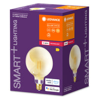 LEDVANCE SMART+ Filament Globe Dimmable in Globe-Form, LED-Lampe, Bleifreies Glas, Gold, 6 W, (ex 52 W), 680 lm, Warmweiß, ZigBee, Smartspeaker-Kompatibel, Dimmbar
