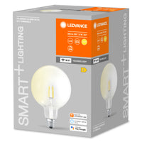 LEDVANCE SMART+ WiFi Filament Globe Dimmable in Globusform-Form, LED-Lampe, Bleifreies Glas, Klar, 6 W, 806 lm, Warmweiß, Wifi, Smartspeaker-Kompatibel, Dimmbar