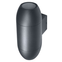 OSRAM Außenwandleuchte Up/Down GU10, ovales Aluminiumgehäuse in Dunkelgrau RAL7016, IP44-Schutz & IK03, Wandleuchte für Fassaden und Eingänge