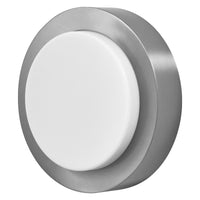 OSRAM ENDURA STYLE DISC Außenwandleuchte, runde LED-Wandleuchte in Edelstahl, indirektes Licht, warmweiß, 3000K, IP44, 8W