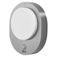 OSRAM ENDURA STYLE DISC Außenwandleuchte Sensor, runde LED-Wandleuchte in Edelstahl mit Bewegungssensor, warmweiß, 3000K, IP44, 8W