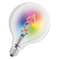 LEDVANCE SMART+ WiFi Filament Globe RGBW , LED-Lampe, Bleifreies Glas, Klar, 4,5 W, (ex 30 W), 300 lm, Warmweiß, 2700 K, Wifi, Smartspeaker-Kompatibel, Dimmbar