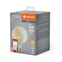 LEDVANCE SMART+ WiFi Filament Globe Dimmable , LED-Lampe, Bleifreies Glas, Gold, 6 W, (ex 53 W), 680 lm, Warmweiß, 2400 K, Wifi, Smartspeaker-Kompatibel, Dimmbar