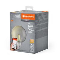 LEDVANCE SMART+ WiFi Filament Globe Dimmable , LED-Lampe, Bleifreies Glas, Smoke, 6 W, (ex 44 W), 540 lm, Warmweiß, 2500 K, Wifi, Smartspeaker-Kompatibel, Dimmbar