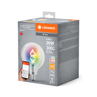 LEDVANCE SMART+ WiFi Filament Globe RGBW , LED-Lampe, Bleifreies Glas, Klar, 4,5 W, (ex 30 W), 300 lm, Warmweiß, 2700 K, Wifi, Smartspeaker-Kompatibel, Dimmbar