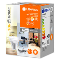 LEDVANCE Sun@Home Lamps , LED-Spot, Bleifreies Glas, 4,9 W, (ex 40 W), 268 lm, Lichtfarbe variabel, von 2200 bis 5000 K, Wifi, Smartspeaker-Kompatibel, Dimmbar, SUN@HOME
