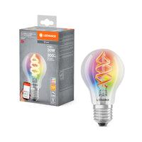 LEDVANCE SMART+ WiFi Filament Classic RGBW , LED-Lampe, Bleifreies Glas, Klar, 4,5 W, (ex 30 W), 300 lm, Warmweiß, 2700 K, Wifi, Smartspeaker-Kompatibel, Dimmbar