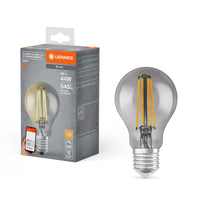 LEDVANCE SMART+ WiFi Filament Classic Dimmable , LED-Lampe, Bleifreies Glas, Smoke, 6 W, (ex 44 W), 540 lm, Warmweiß, 2500 K, Wifi, Smartspeaker-Kompatibel, Dimmbar
