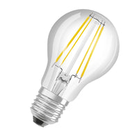 LEDVANCE LED CLASSIC A ENERGY EFFICIENCY A S in A-Form, LED-Lampe, Glas, Klar, 2,5 W, (ex 40 W), 525 lm, Warmweiß, 3000 K, Energieeffizienzklasse: A, 50000  h, CRI ≥80