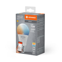 LEDVANCE SMART+ WiFi Classic Tunable White in A-Form, LED-Lampe, Matt, 9,5 W, (ex 75 W), 1055 lm, Lichtfarbe variabel, Wifi, Smartspeaker-Kompatibel, Dimmbar