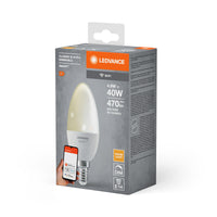 LEDVANCE SMART+ WiFi Candle Dimmable in B-Form, LED-Lampe, Matt, 4,9 W, (ex 40 W), 470 lm, Warmweiß, 2700 K, Wifi, Google Assistant, Amazon Alexa, Dimmbar, 20000 h