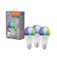 LEDVANCE SMART+ WiFi Classic Multicolour in A-Form, LED-Lampe, Matt, 14 W, (ex 100 W), 1521 lm, RGBW, von 2700 bis 6500 K, Wifi, Smartspeaker-Kompatibel, Dimmbar, 3er