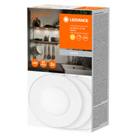LEDVANCE Unterschrankleuchte 75MM 830LEDV, 8,5W, 3x230lm, rundes Design und warmweißes Licht (3000K), Set aus drei Unterschrankleuchten mit integriertem LED-Modul, Schutzklasse IP20
