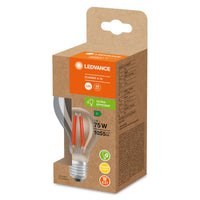 LEDVANCE LED CLASSIC A ENERGY EFFICIENCY A S , LED-Lampe, Bleifreies Glas, Klar, 5 W, (ex 75 W), 1055 lm, Warmweiß, 3000 K, 50000 h, CRI ≥80