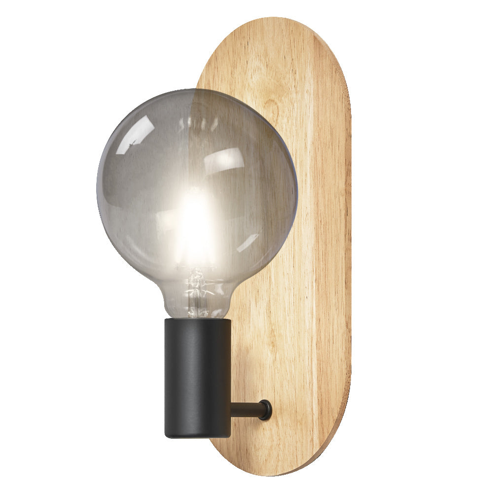 OSRAM DECOR Wood Wall Wandleuchte, schwarz/holz, E27
