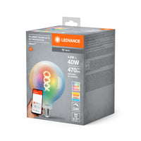 LEDVANCE SMART+WIFI Filament Globe RGBTW in Globus-Form, LED-Lampe, Bleifreies Glas, klar, 4,8 W, (ex 40 W), 470 lm, RGBTW, von 2700 bis 6500 K, Wifi, Dimmbar
