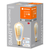 LEDVANCE Smart+ WiFi Filament Edison Tunable White 2200K in Edison-Form-Form, LED-Lampe, Bleifreies Glas, Gold, 8 W, (ex 50 W), 600 lm, Lichtfarbe variabel, Wifi, Dimmbar