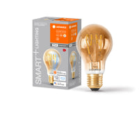LEDVANCE SMART+ WiFi Filament Classic Tunable White in A-Form, LED-Lampe, Bleifreies Glas, Gold, 6 W, (ex 40 W), 470 lm, Lichtfarbe variabel, Wifi, Dimmbar