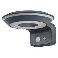 OSRAM ENDURA Style Solar-Wandleuchte Glow, zwei separat steuerbare Lichtringe, warmweißes Licht (3000K), integrierter Sensor, ohne Strom nutzbar, Schutzklasse IP44, dunkelgrau