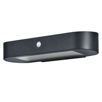 OSRAM ENDURA Style Oval Solar-Wandleuchte, kaltweißes Licht (4000K), integrierter Sensor, ohne Strom nutzbar, lange Batterielaufzeit: 30 Mal 60  Sekunden im PIR Modus, Schutzklasse IP44, schwarz
