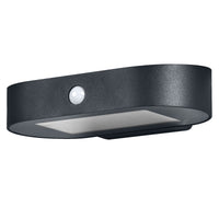 OSRAM ENDURA Style Kleine Oval Solar-Wandleuchte, warmweißes Licht (3000K), integrierter Sensor, ohne Strom nutzbar, lange Laufzeit: 30 Mal 60  Sekunden im PIR Modus, Schutzklasse IP44, schwarz