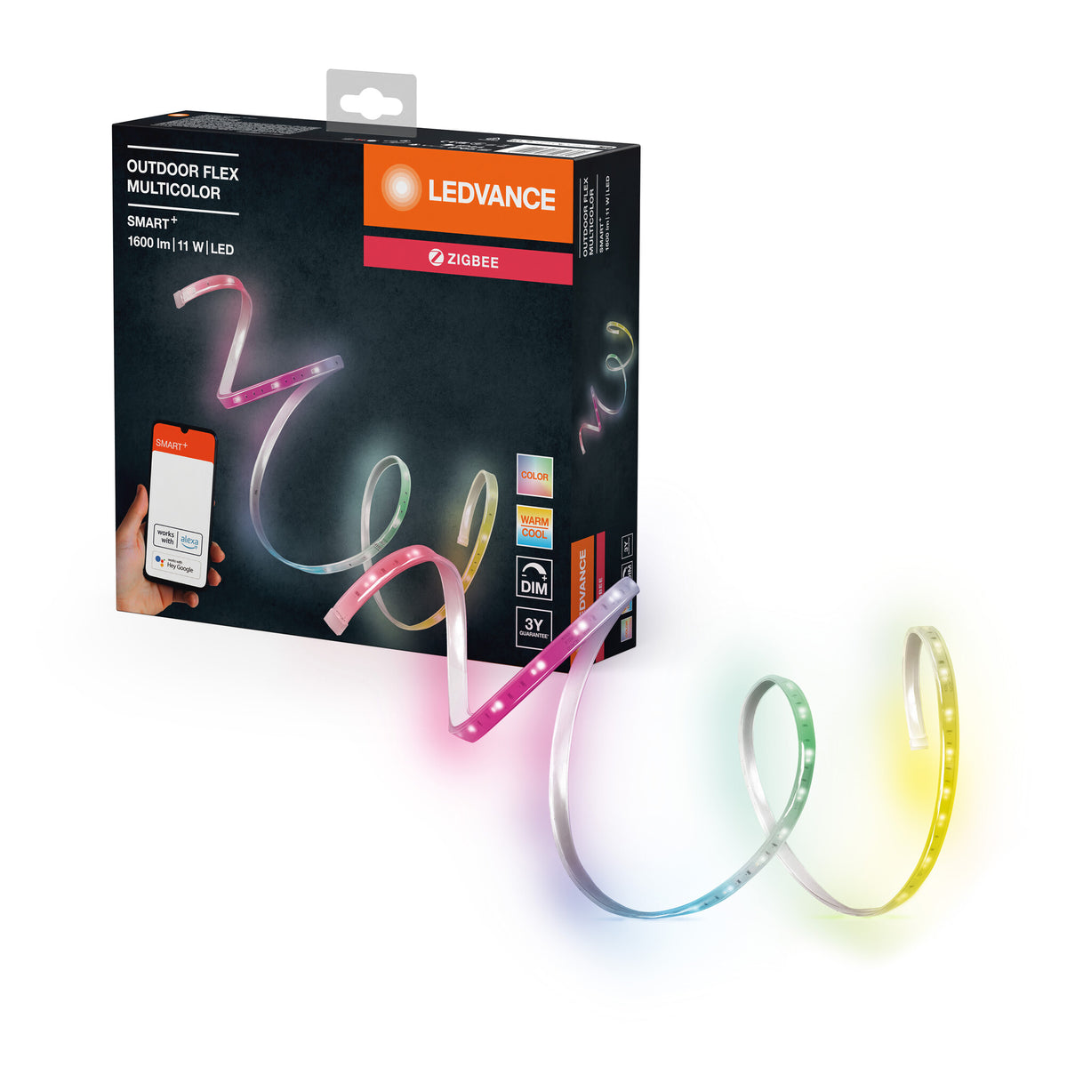 LEDVANCE SMART+ Zigbee flexible Outdoor-LED-Strips mit RGBW dimmbar, in Transparent aus Silikon, IP65-Schutz, für Terrasse und Balkon