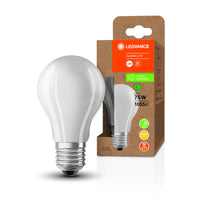 LEDVANCE LED CLASSIC A ENERGY EFFICIENCY A S , LED-Lampe, Bleifreies Glas, Matt, 5 W, (ex 75 W), 1055 lm, Warmweiß, 3000 K, Energieeffizienzklasse: A, 50000 h, CRI ≥80