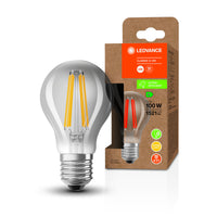 LEDVANCE LED CLASSIC A ENERGY EFFICIENCY A S , LED-Lampe, Bleifreies Glas, Klar, 7,2 W, (ex 100 W), 1521 lm, Warmweiß, 3000 K, Energieeffizienzklasse: A, 50000 h, CRI ≥80