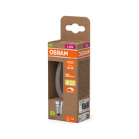 OSRAM LED CLASSIC B ENERGY EFFICIENCY C DIM in B-Form, LED-Lampe, Bleifreies Glas, Klar, 2,9 W, (ex 40 W), 470 lm, Warmweiß, 2700 K, Dimmbar, 50000 h, CRI 80