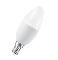 OSRAM LED Retrofit RGBW lamps with remote control in B-Form, LED-Lampe, Matt, 4,9 W, (ex 40 W), 470 lm, Warmweiß, 2700 K, Dimmbar, 25000 h, CRI 80, Fernbedienung, 2er